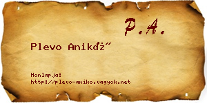 Plevo Anikó névjegykártya